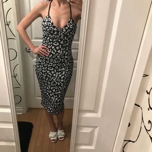 Black and white cheetah dress